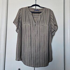 Apt. 9 Women's Stripe Zip-Up Top 2x